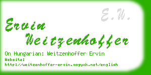 ervin weitzenhoffer business card